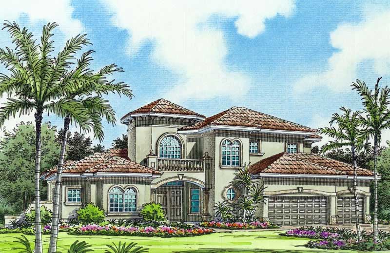 Front View of this 4-Bedroom, 4241 Sq Ft Plan - 107-1120