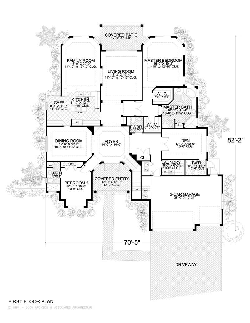 Floor Plan First Story of Mediterranean Plan #107-1120