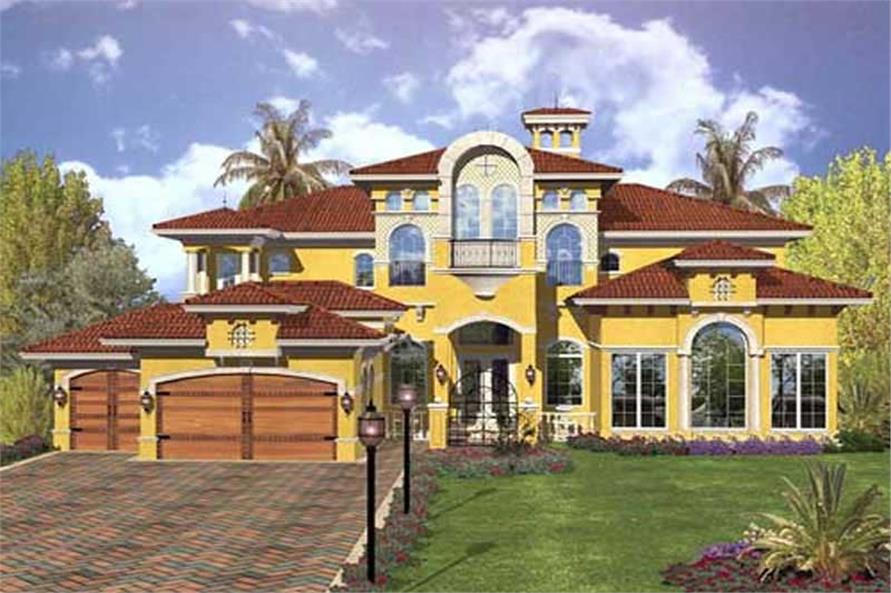 Luxury homeplans AA5966-0267 color rendering.