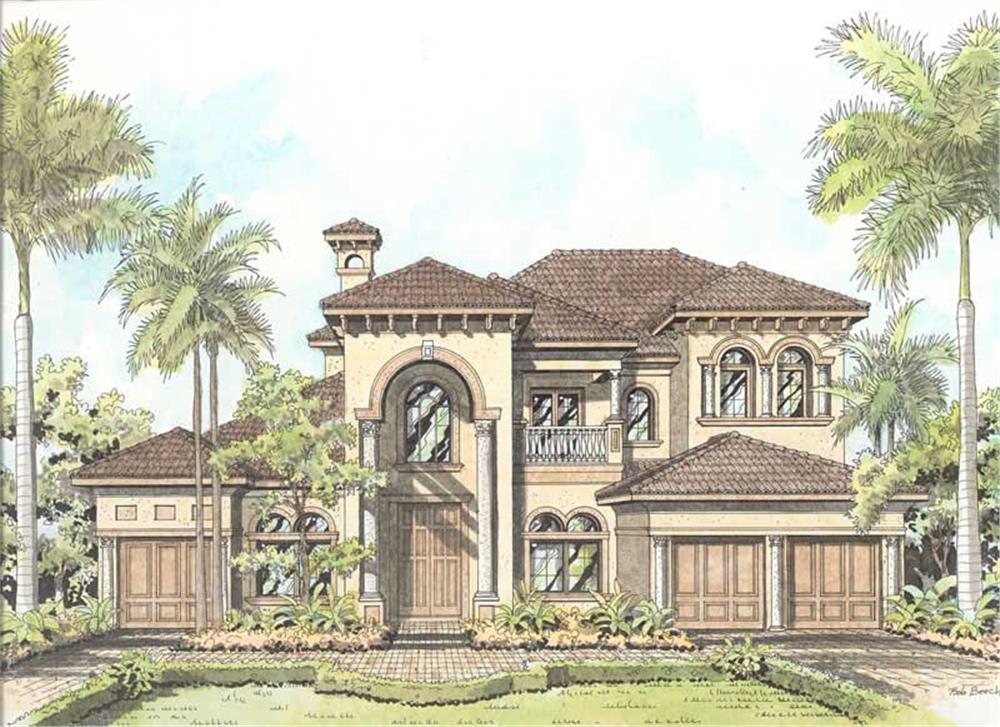 Luxury House Plans color rendering.