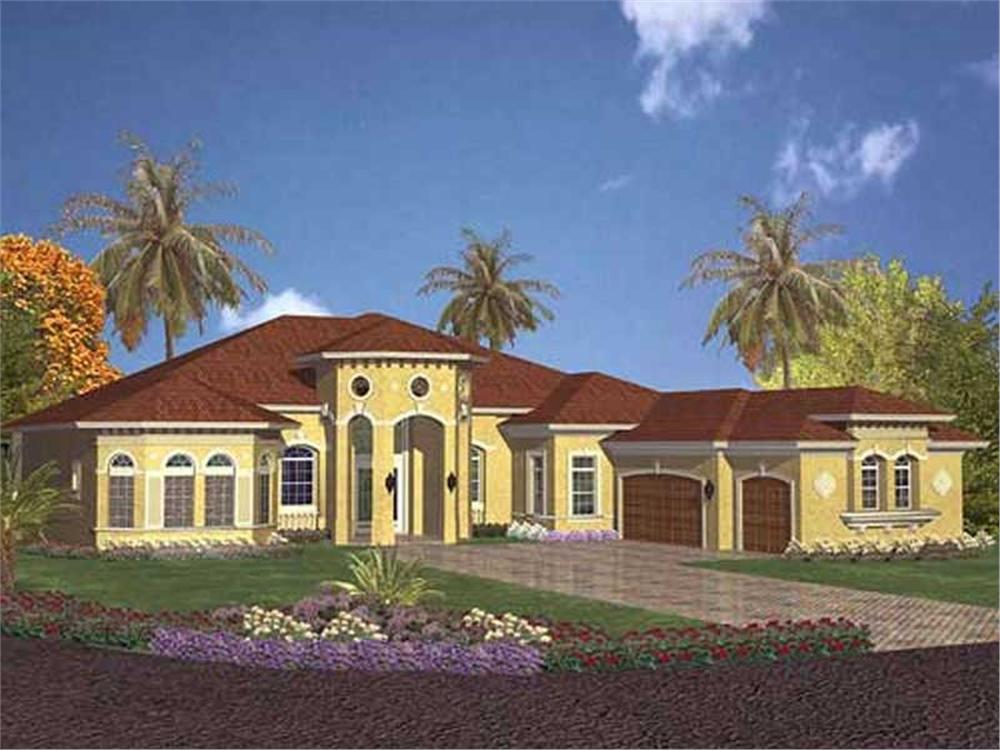 Front elevation of Coastal home (ThePlanCollection: House Plan #107-1221)