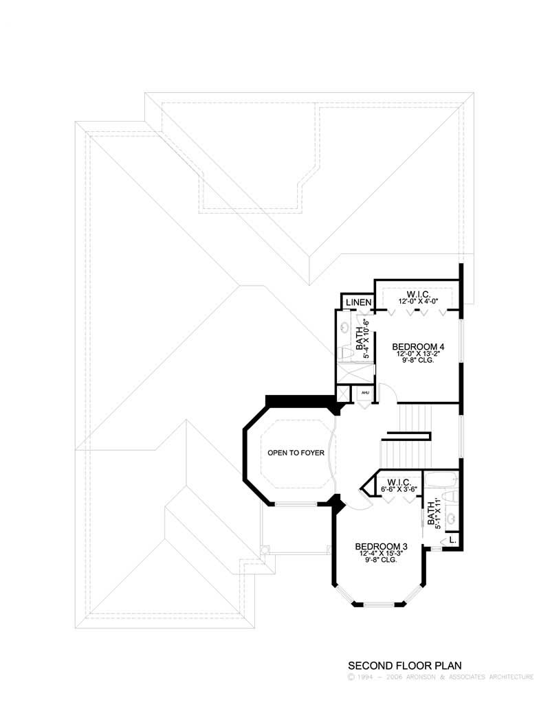 Floor Plan Second Story of Mediterranean Plan #107-1226