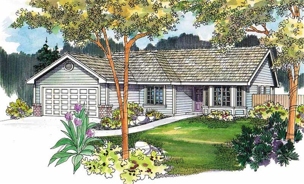 This is an artist's rendering of these Ranch Home Plans.