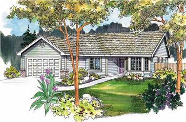 3-Bedroom, 1593 Sq Ft Country Home Plan - 108-1008 - Main Exterior