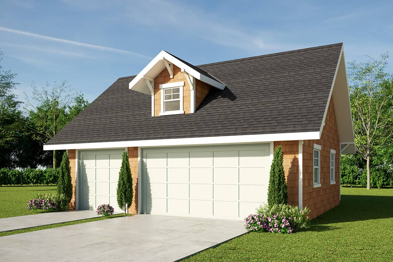 This image shows the garage style of the house plans.
