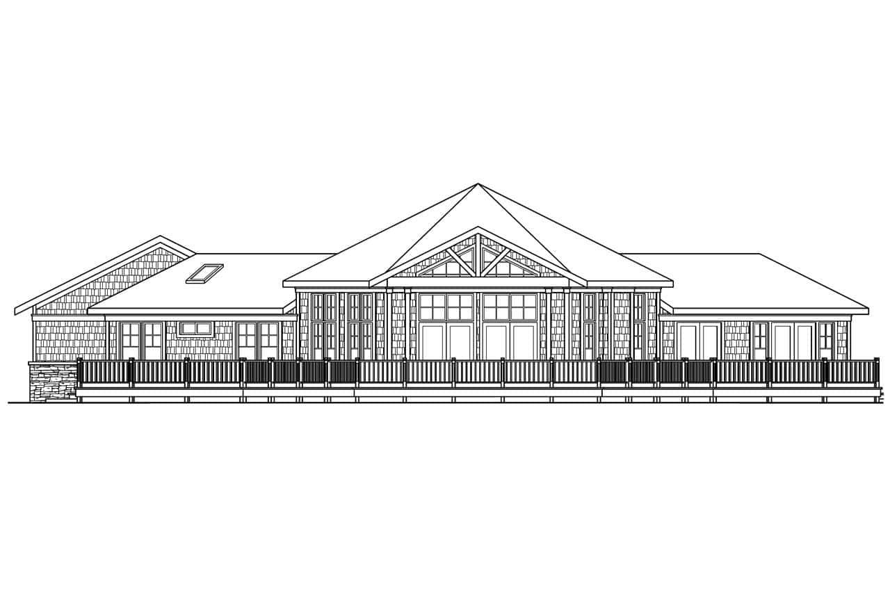 Home Plan Rear Elevation of this 3-Bedroom,2827 Sq Ft Plan -108-1014