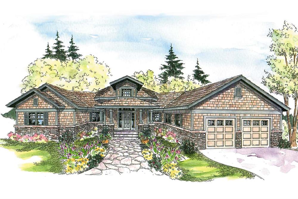 Ranch home (ThePlanCollection: House Plan #108-1014)