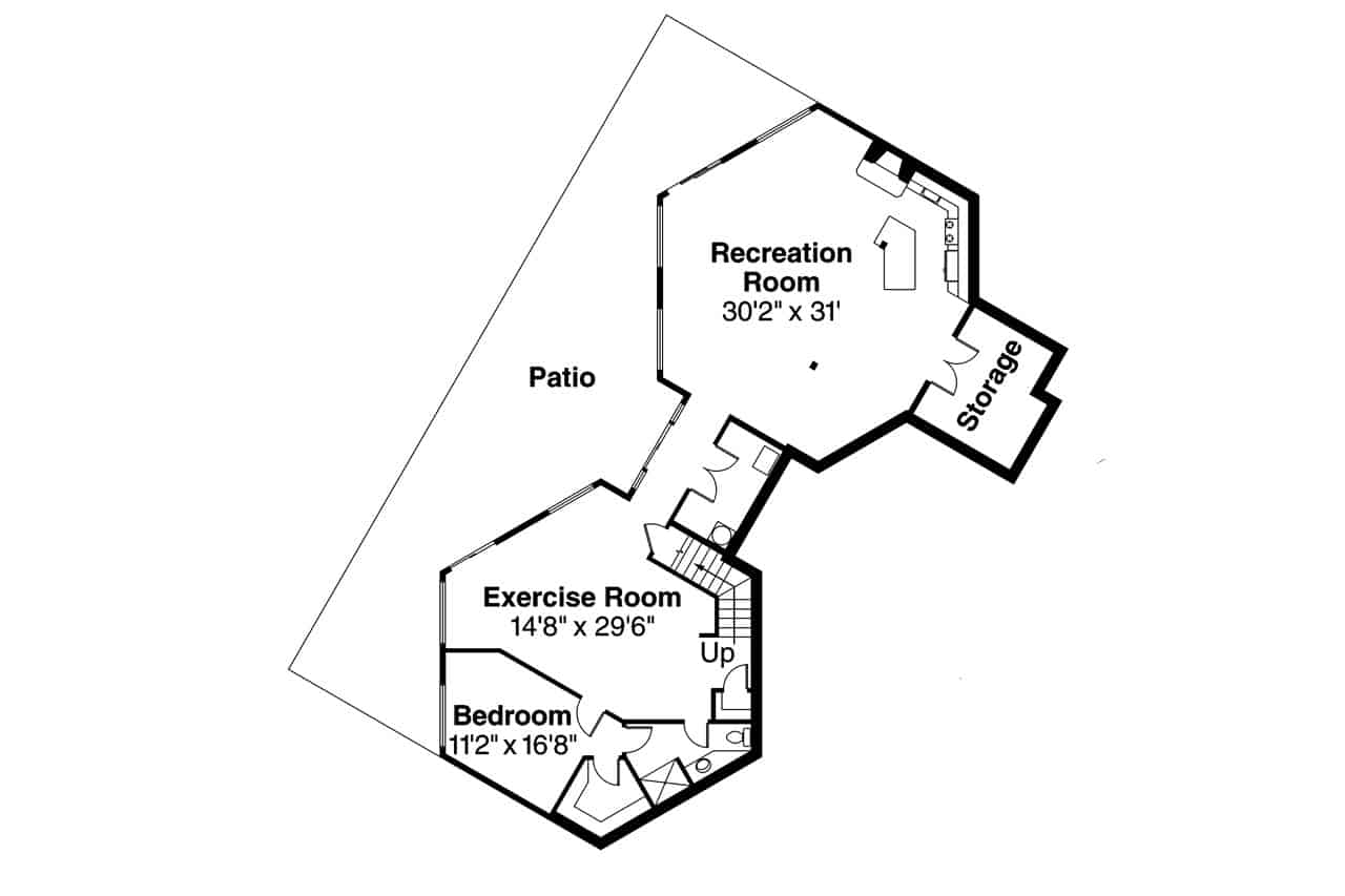 Floor Plan Basement of Contemporary Plan #108-1015