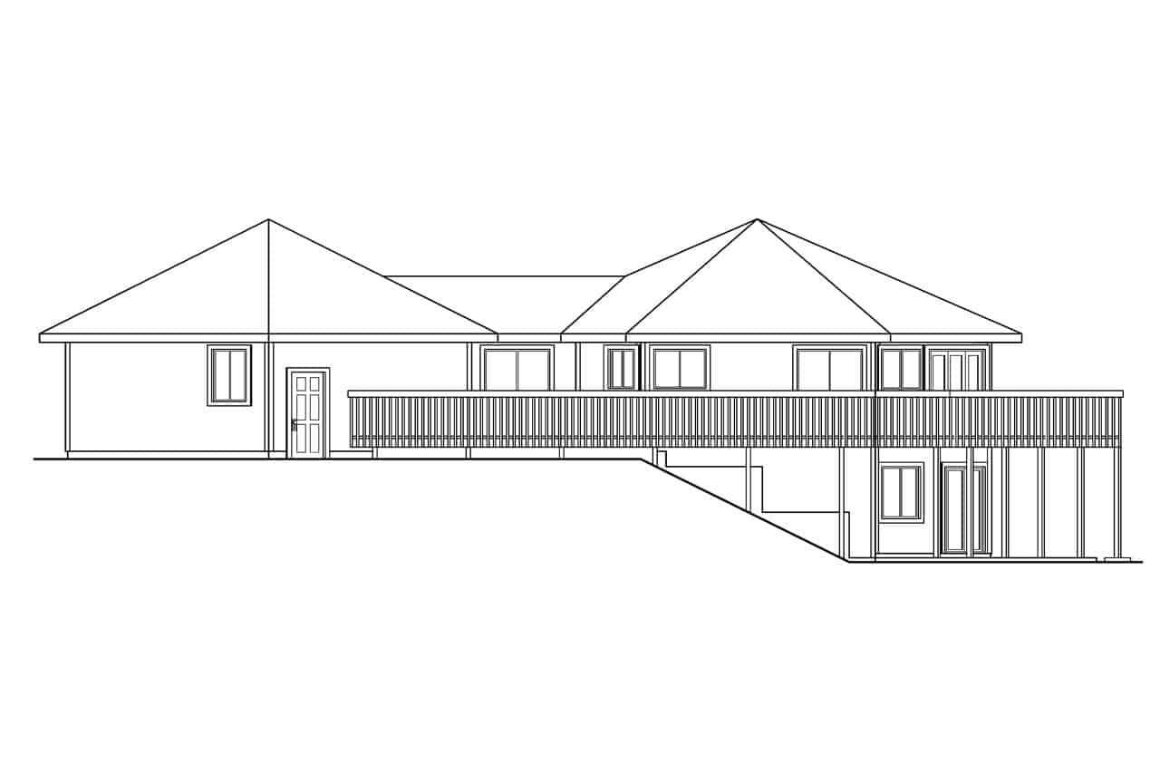 Home Plan Right Elevation of this 3-Bedroom,3881 Sq Ft Plan -108-1015