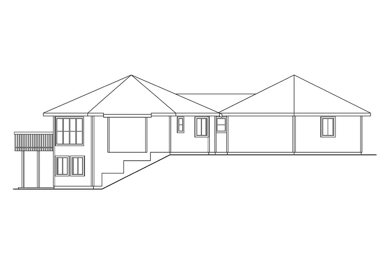 Home Plan Left Elevation of this 3-Bedroom,3881 Sq Ft Plan -108-1015