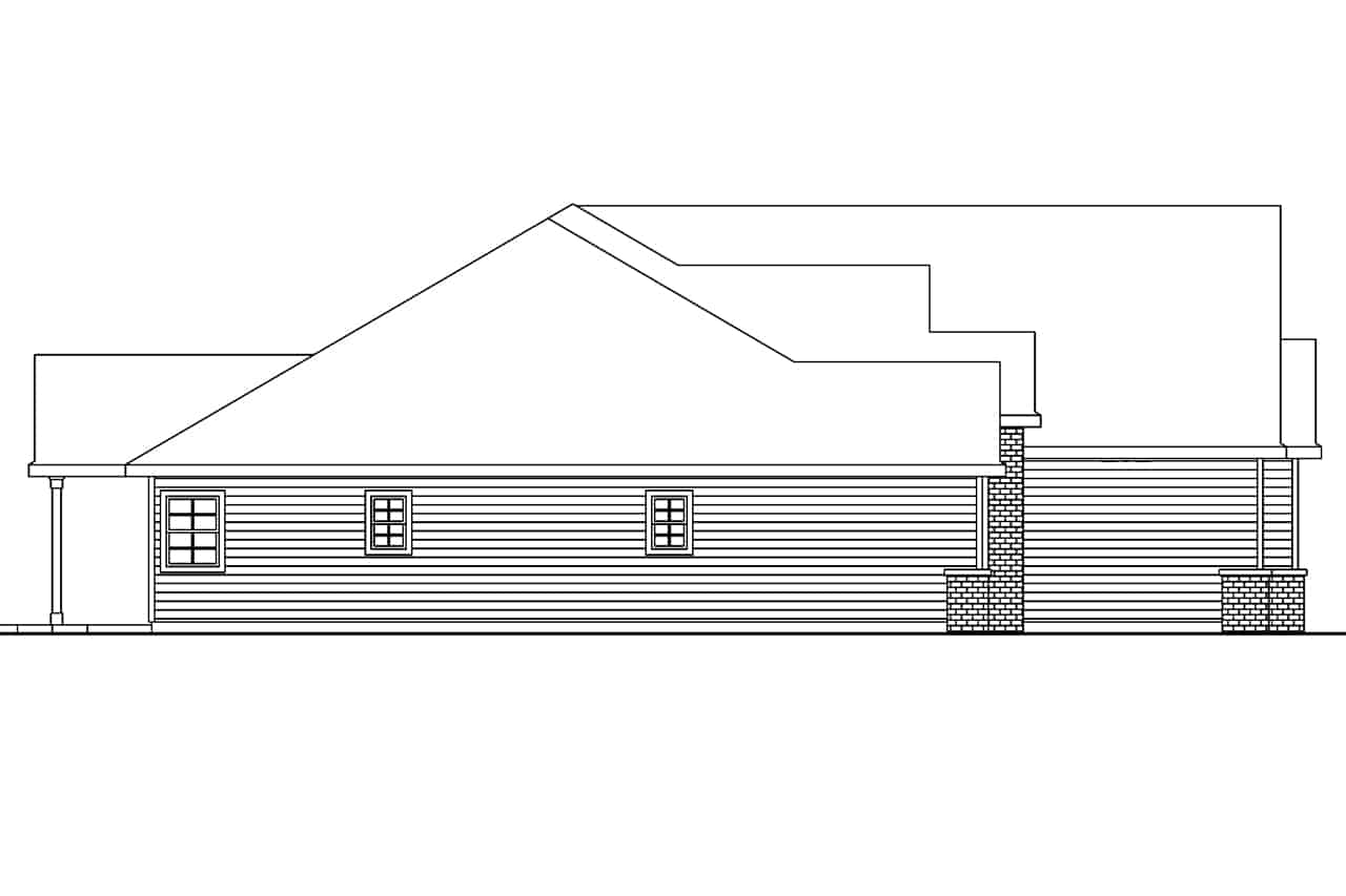 Home Plan Left Elevation of this 4-Bedroom,3369 Sq Ft Plan -108-1016