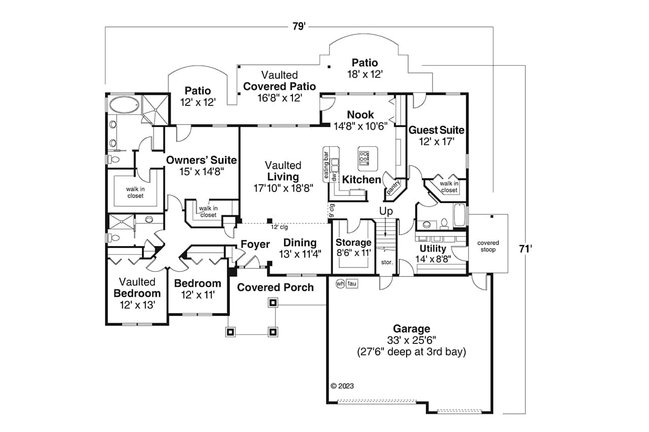 Main Level of Cape Cod Plan #108-1016