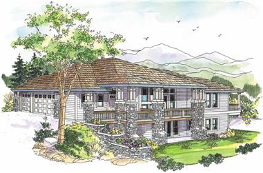 3-Bedroom, 3040 Sq Ft Contemporary Home Plan - 108-1021 - Main Exterior