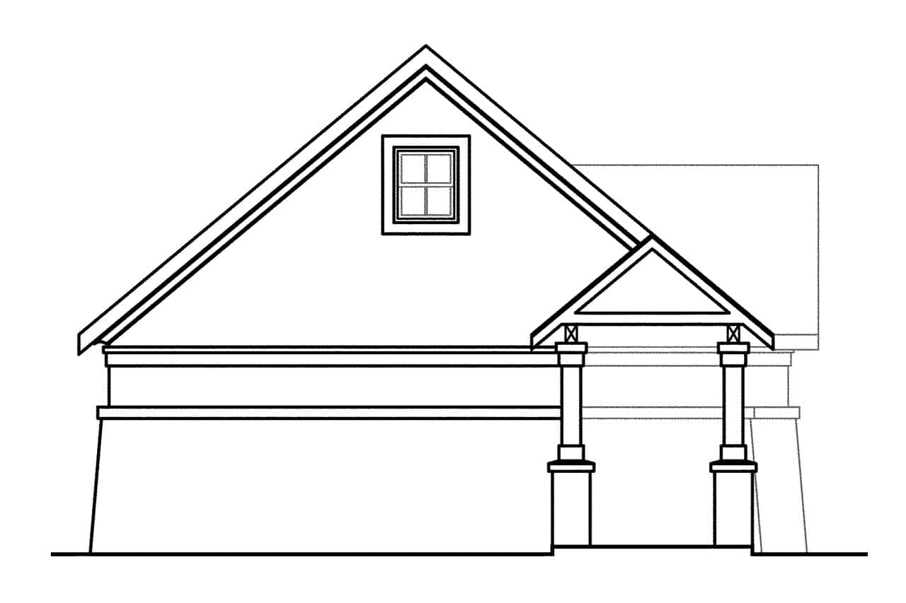 Home Plan Left Elevation of this 0-Bedroom,1455 Sq Ft Plan -108-1023