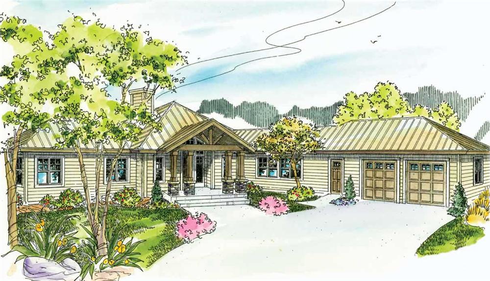 Ranch home (ThePlanCollection: Plan #108-1024)
