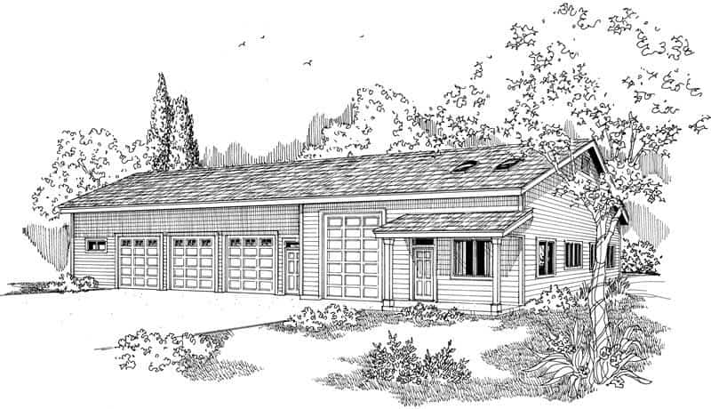 Home Plan Front Elevation of this 0-Bedroom,944 Sq Ft Plan -108-1026