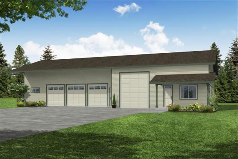 Front elevation of Garage home (ThePlanCollection: House Plan #108-1026)