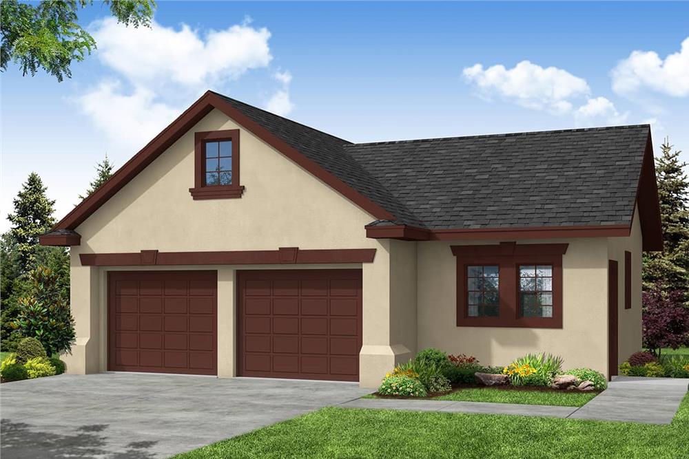 Front elevation of Garage home (ThePlanCollection: House Plan #108-1028)