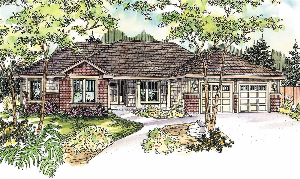 This image shows the Contemporary Style for this set of house plans.
