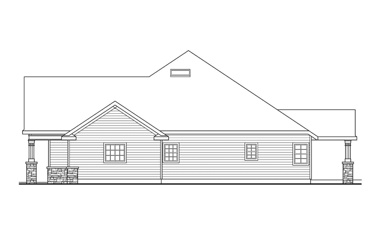Home Plan Right Elevation of this 3-Bedroom,2825 Sq Ft Plan -108-1034