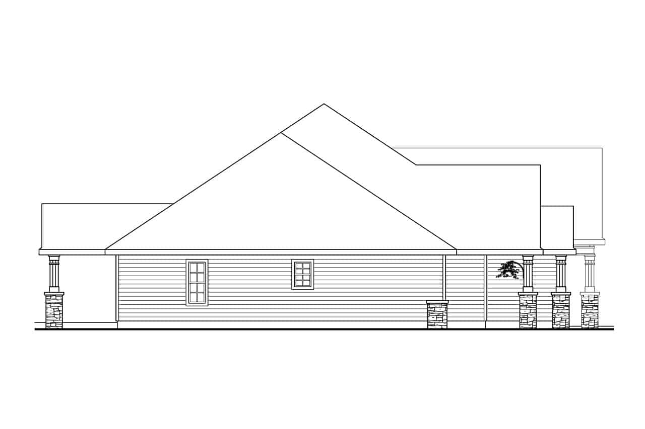 Home Plan Left Elevation of this 3-Bedroom,2825 Sq Ft Plan -108-1034