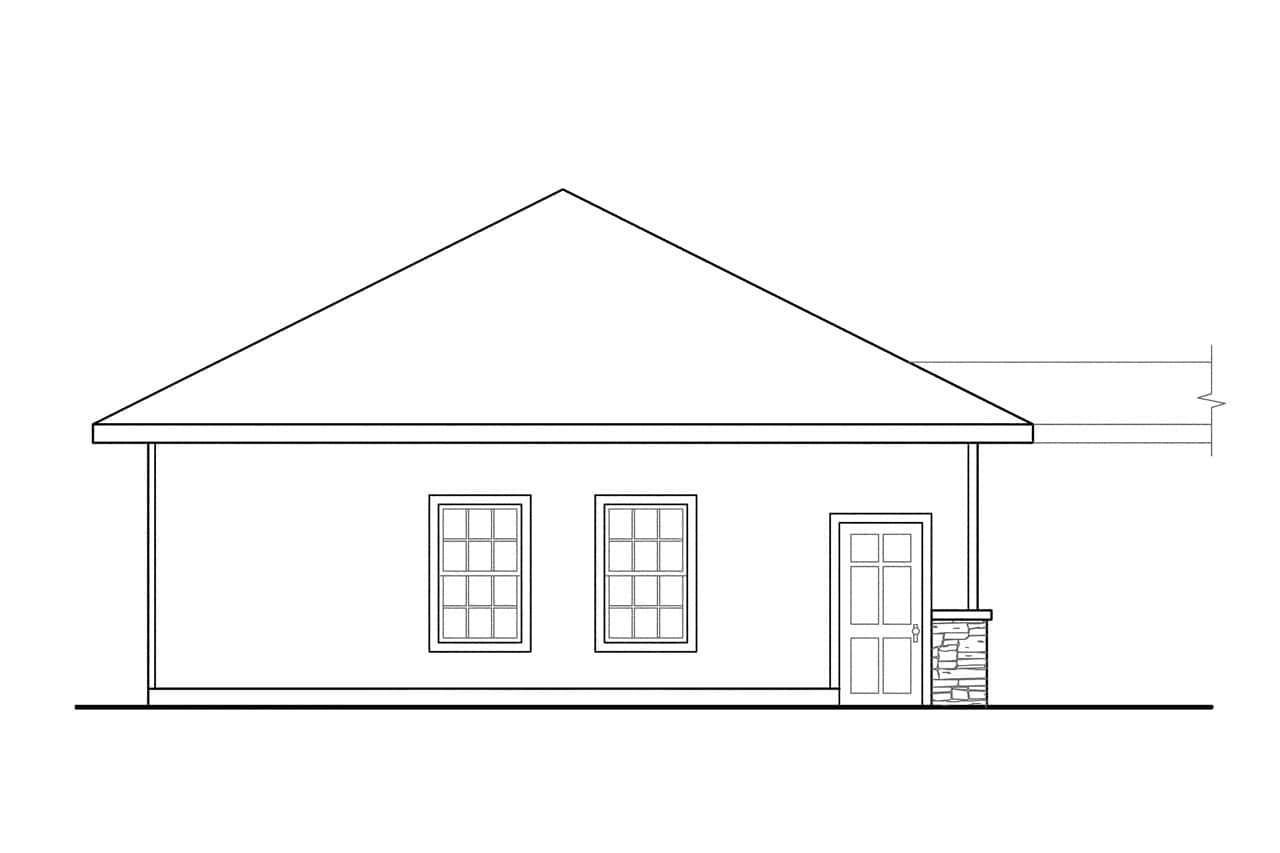 Home Plan Left Elevation of this 0-Bedroom,1500 Sq Ft Plan -108-1036