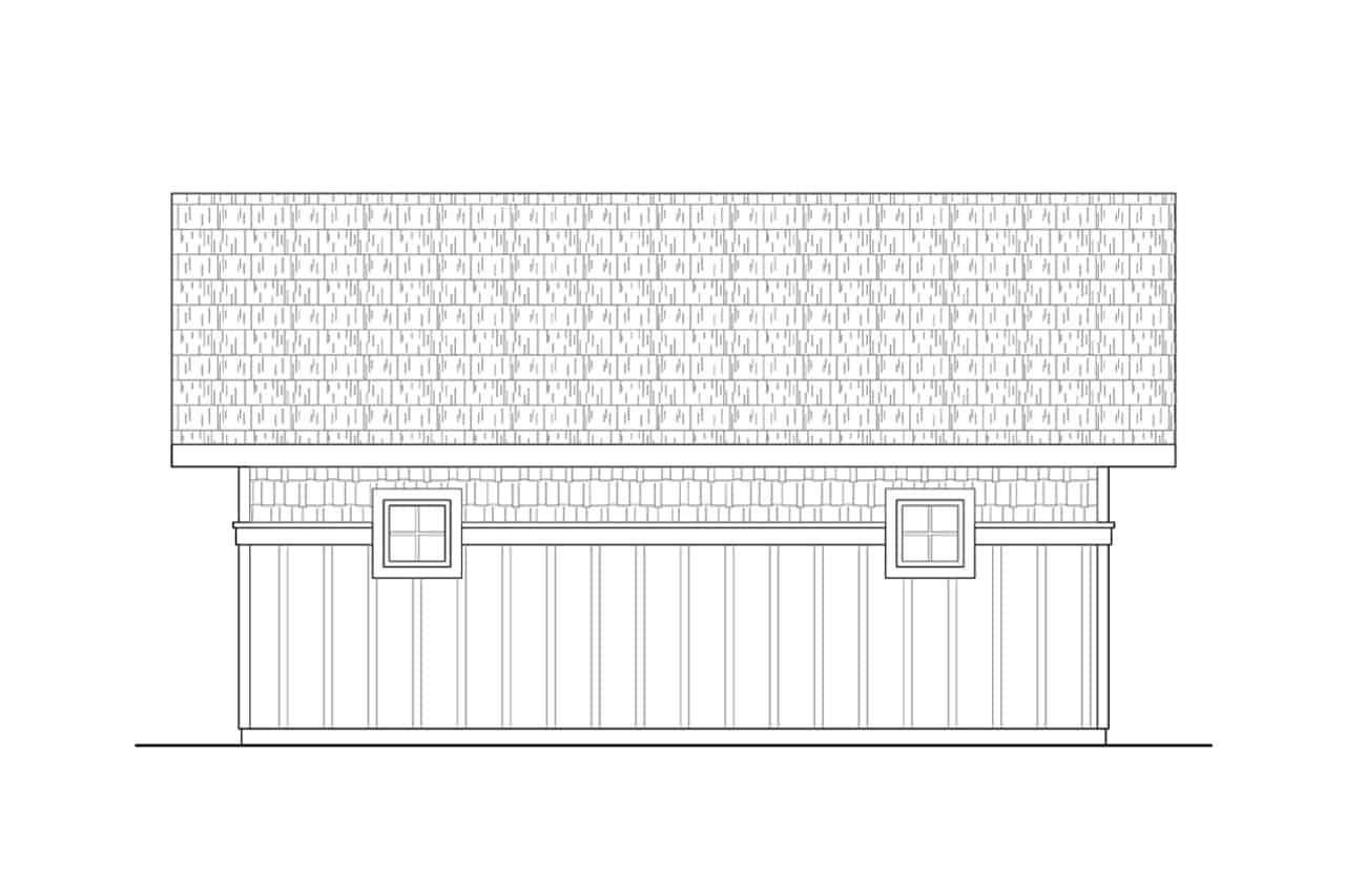 Home Plan Right Elevation of this 1-Bedroom,676 Sq Ft Plan -108-1042