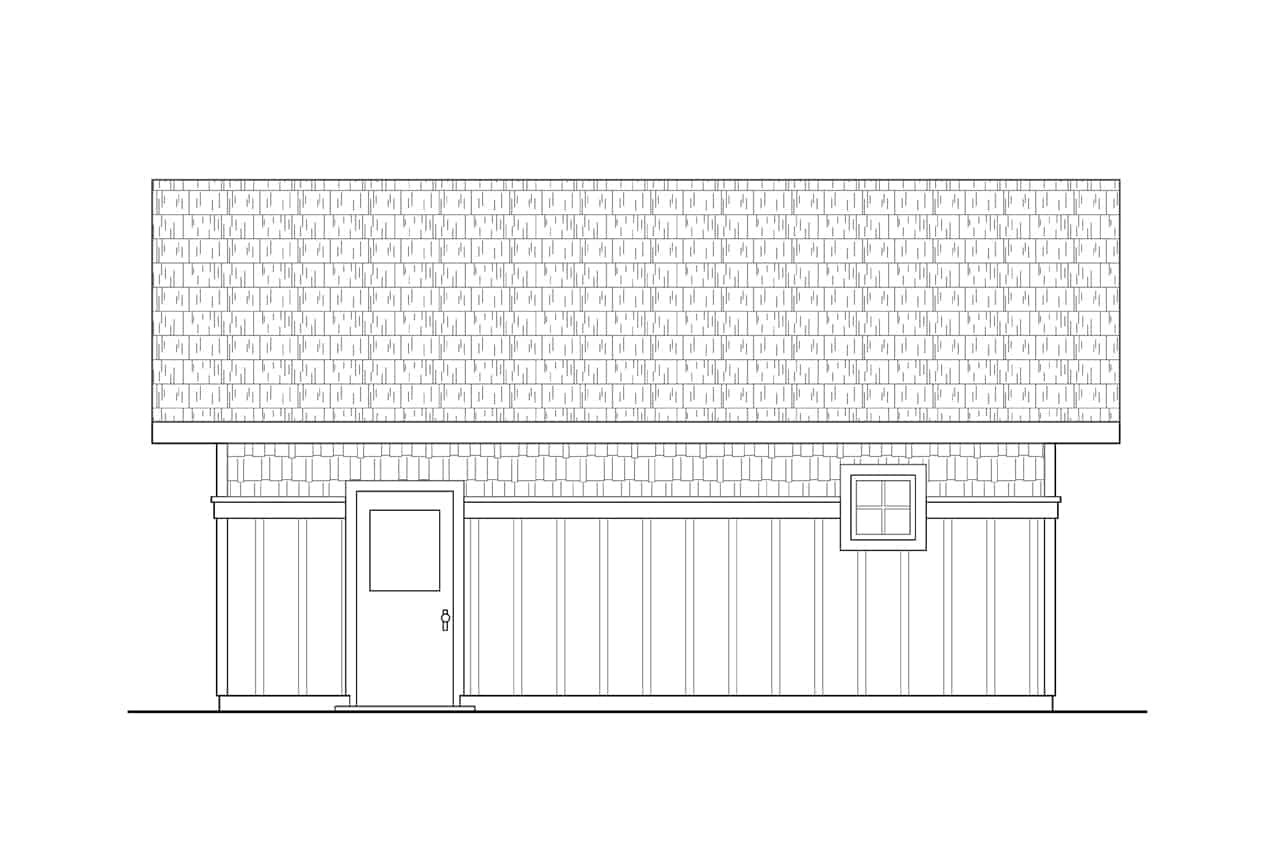 Home Plan Left Elevation of this 1-Bedroom,676 Sq Ft Plan -108-1042
