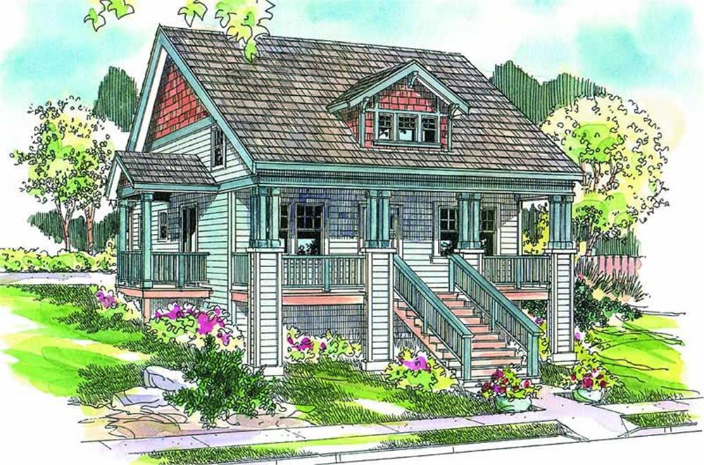 Front elevation of Traditional home (ThePlanCollection: House Plan #108-1043)