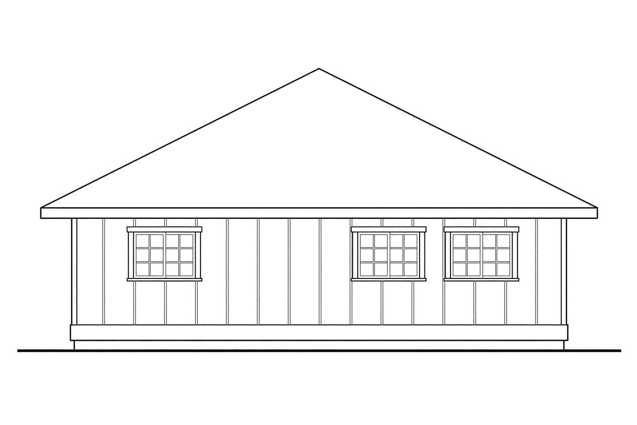Home Plan Left Elevation of this 0-Bedroom,1536 Sq Ft Plan -108-1051