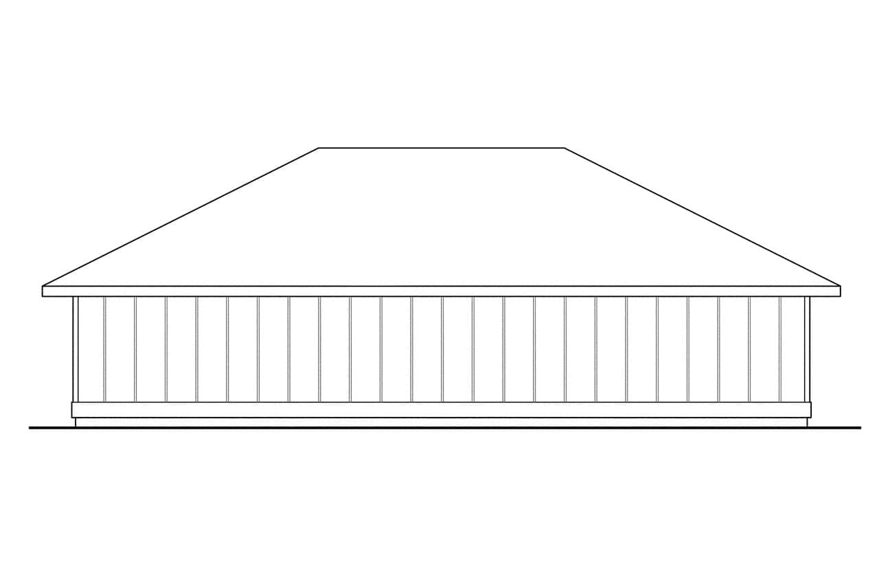 Home Plan Rear Elevation of this 0-Bedroom,1536 Sq Ft Plan -108-1051