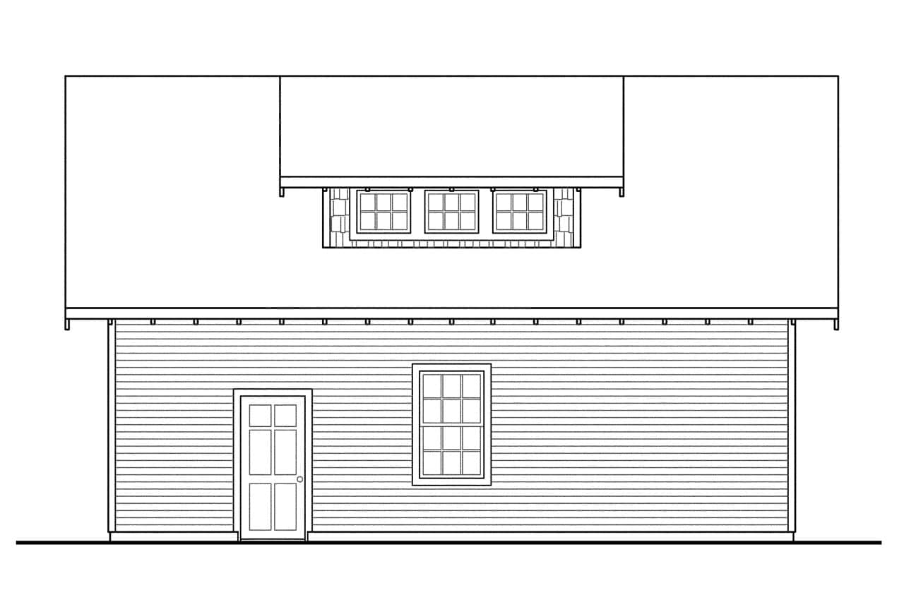 Home Plan Rear Elevation of this 0-Bedroom,1 Sq Ft Plan -108-1052