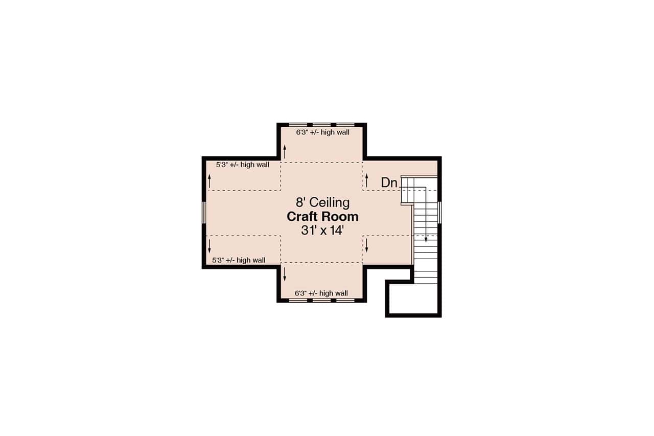Upper Level of Garage w/Apartments Plan #108-1052