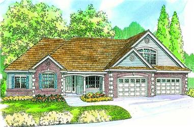 3-Bedroom, 3356 Sq Ft Colonial House Plan - 108-1063 - Front Exterior