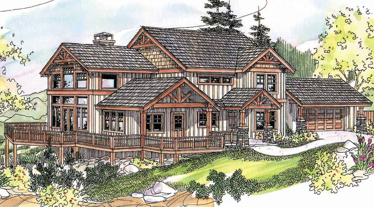 Left Side View of this 3-Bedroom,2726 Sq Ft Plan -108-1065