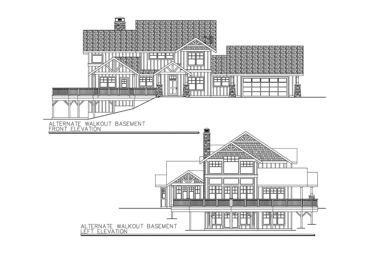 Home Plan Elevations of this 3-Bedroom,2726 Sq Ft Plan -108-1065