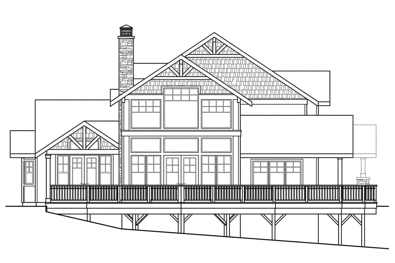 Home Plan Left Elevation of this 3-Bedroom,2726 Sq Ft Plan -108-1065