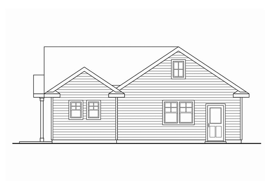 Home Plan Rear Elevation of this 1-Bedroom,350 Sq Ft Plan -108-1067