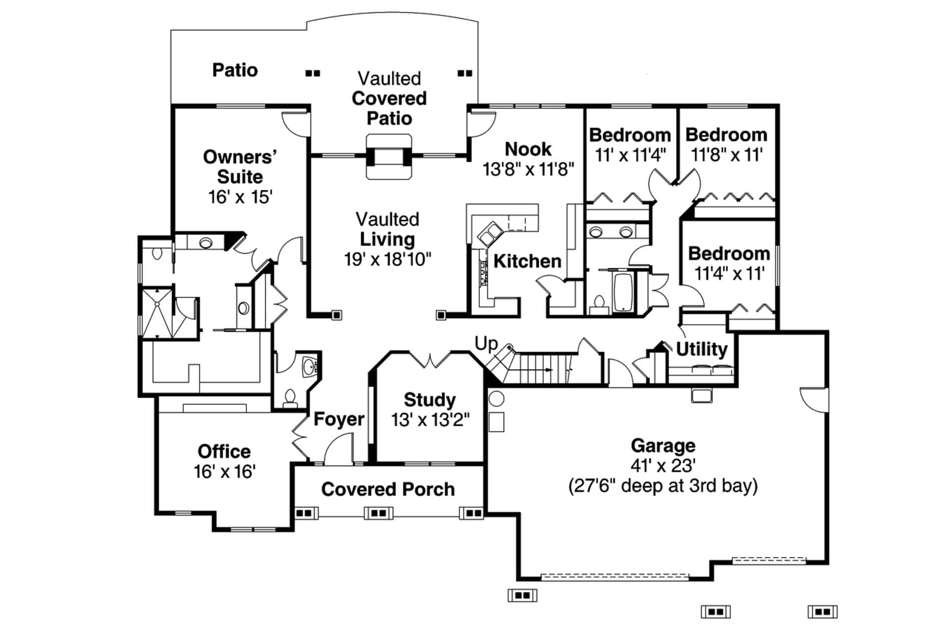Floor Plan First Story of Cape Cod Plan #108-1068