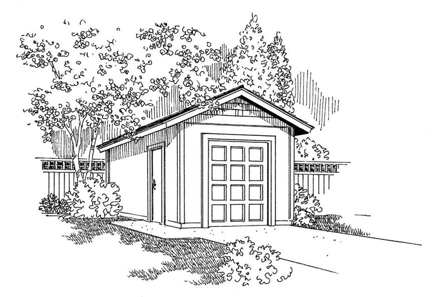 Front View of this 0-Bedroom, 220 Sq Ft Plan - 108-1072