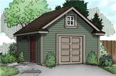 256 Sq Ft Craftsman Shed Plan - 108-1073 - Main Exterior