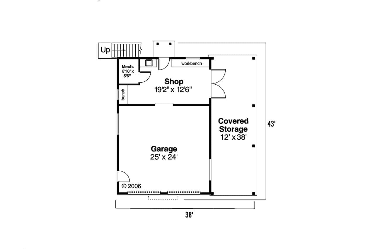 Floor Plan Garage of Garage Plan #108-1075
