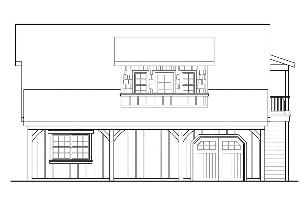 Home Plan Right Elevation of this 0-Bedroom,804 Sq Ft Plan -108-1075