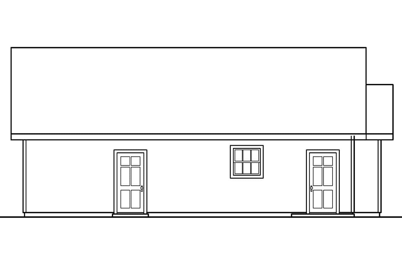 Home Plan Left Elevation of this 0-Bedroom,1040 Sq Ft Plan -108-1082