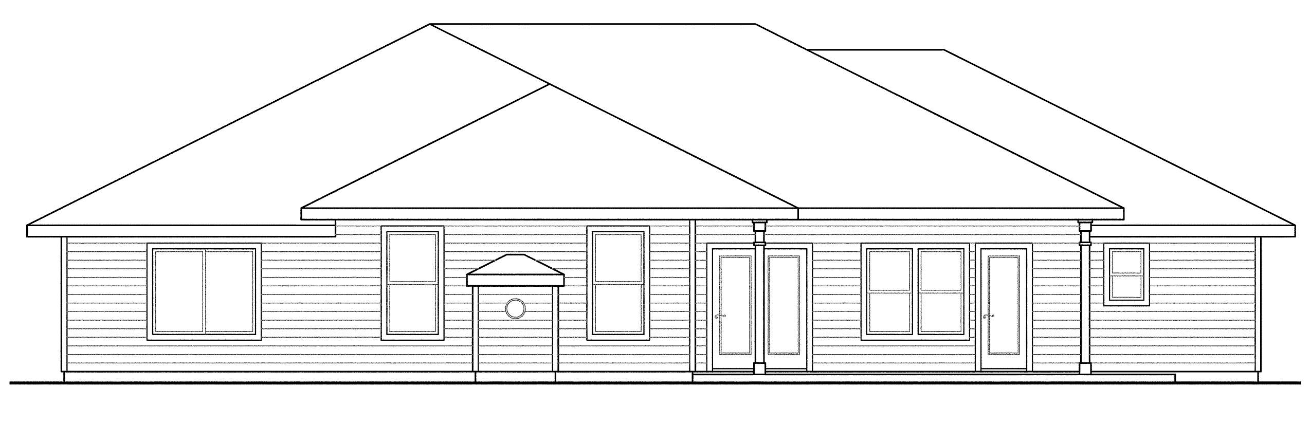 Home Plan Rear Elevation of this 4-Bedroom,2754 Sq Ft Plan -108-1083