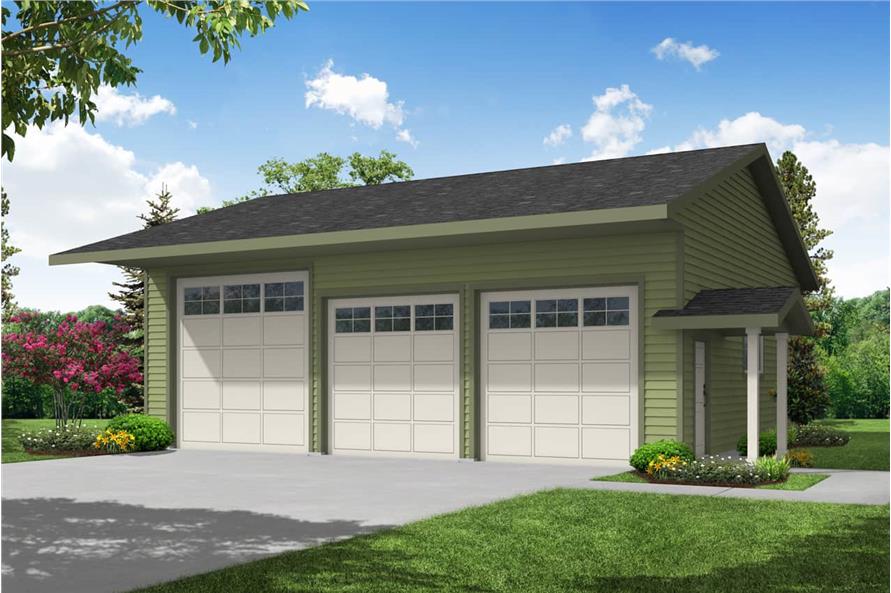 This is the front elevation of these garage plans.