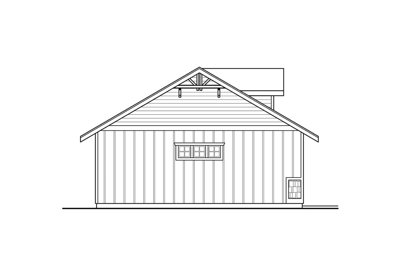 Home Plan Left Elevation of this 0-Bedroom,1176 Sq Ft Plan -108-1087