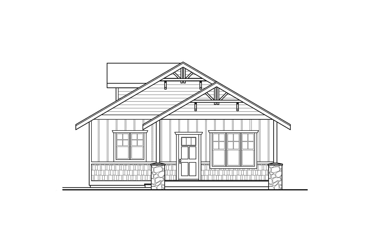 Home Plan Right Elevation of this 0-Bedroom,1176 Sq Ft Plan -108-1087