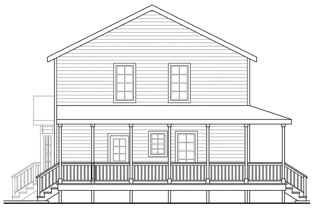 Home Plan Left Elevation of this 3-Bedroom,1733 Sq Ft Plan -108-1091
