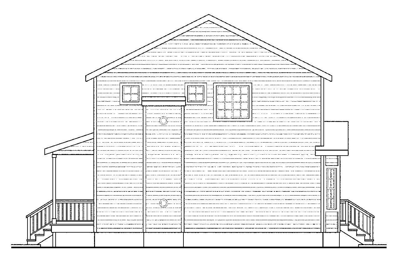 Home Plan Rear Elevation of this 3-Bedroom,1733 Sq Ft Plan -108-1091